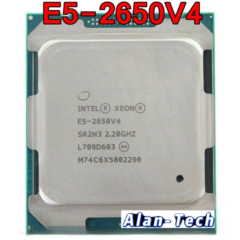 Usato Xeon CPU E5-2650V4 SR2N3 2.20GHz 12 core 30M LGA2011-3 E5-2650 V4 processore E5 2650 V4 spedizione gratuita