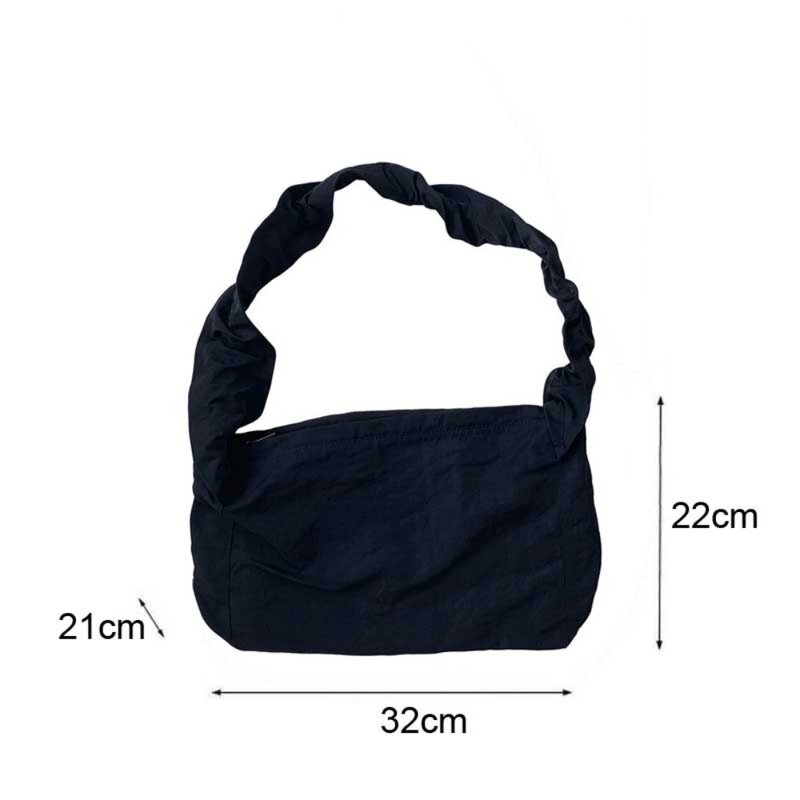 Простые плиссированные однотонные сумки через плечо на шнурке с молнией, сумки-тоуты