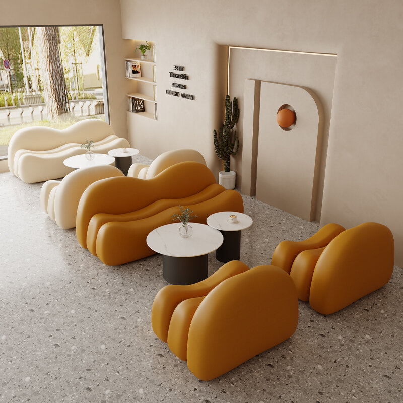 ウェーブソファテーブルと椅子、ブースを代表するミルクティーショップ、コーヒーショップ、ウエスタンレストラン