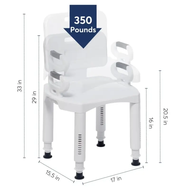 Drive Medical Premium Series Dusch stuhl mit Rückenlehne und Armlehnen