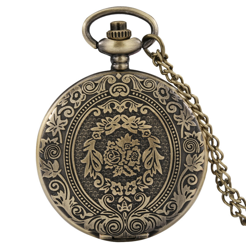 Luxo relógio de bolso de quartzo para homens e mulheres, estilo medieval, colar com pingente, relógio steampunk, moda retrô