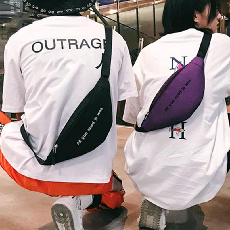 Leinwand Harajuku Stil Hüft tasche für Frauen Männer Unisex Gürtel tasche Brust packungen Geld gürtel Bauch taschen Geldbörse schick
