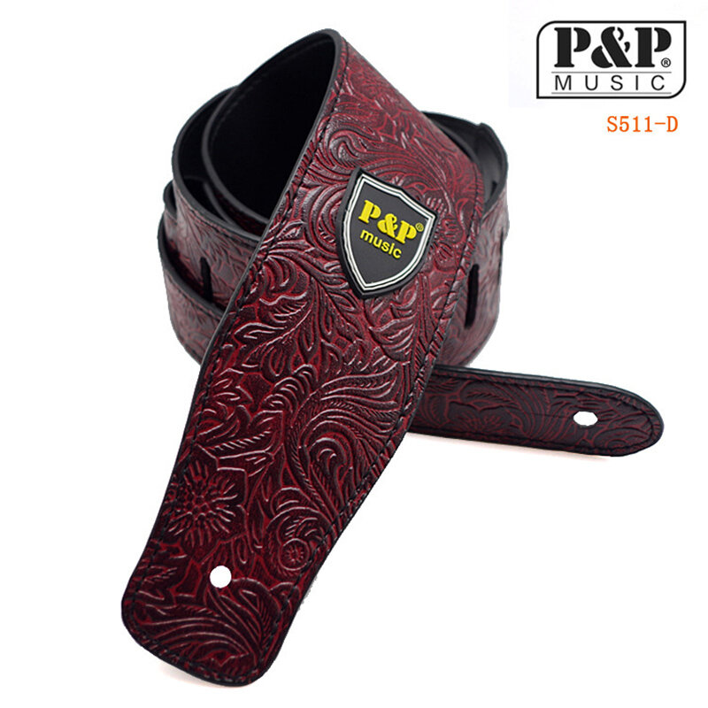 PvsP High Quality Leather Guitar Strap for Acoustic Electric Folk Guita Solid and Durable Acoustic Guitar Strap