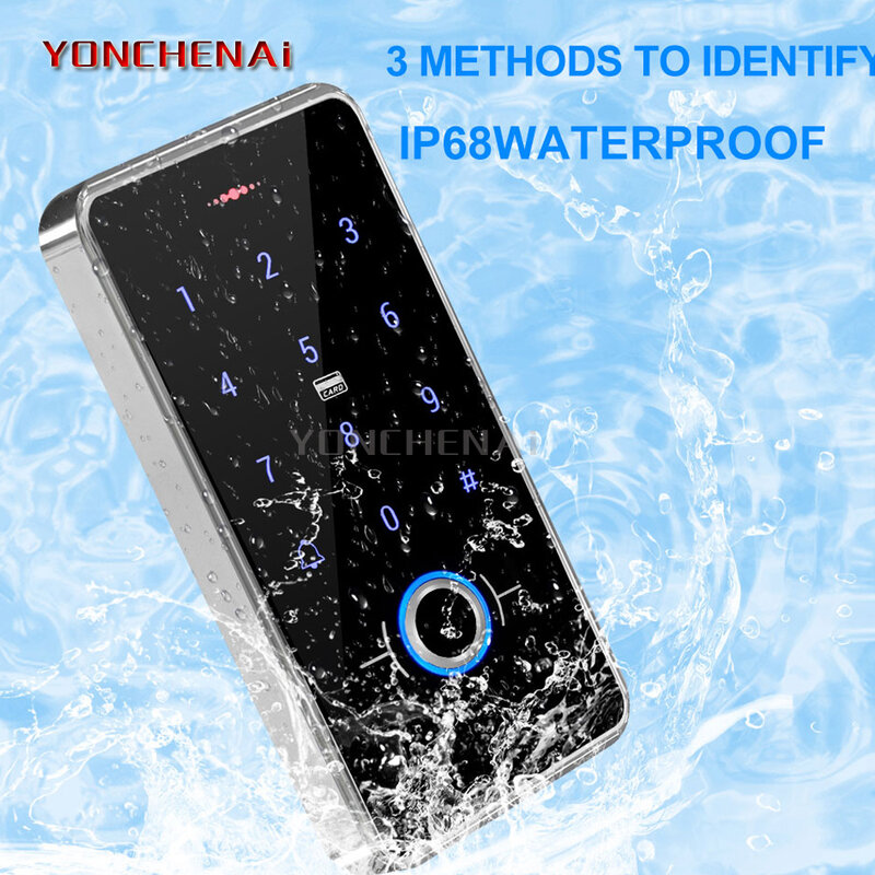 Groothandel Ip68 Waterdichte Achtergrondverlichting Touch Deur Toegangscontrole Systeem Biometrie Vingerafdruk Nfc Toetsenbord Vingerafdruk