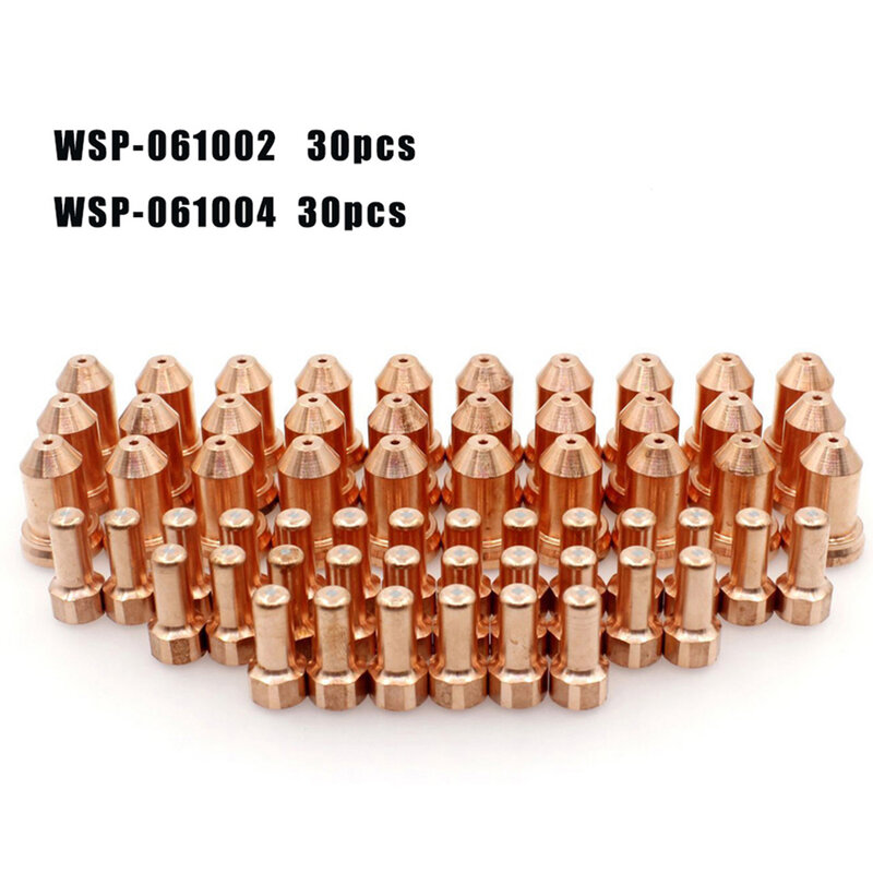 60pcs PT-80 PT80 IPT-80 Plasma Cutter Torch Electrode WSP-061002 1.1mm Tips 52558 51311.11 WSP-061004 Welding Nozzles