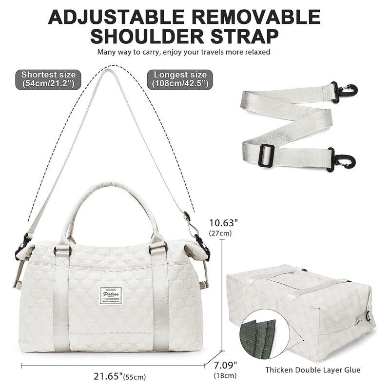Tas perjalanan ringan wanita, tas penyimpanan tas tangan dapat dilipat kapasitas besar tahan air portabel jarak pendek