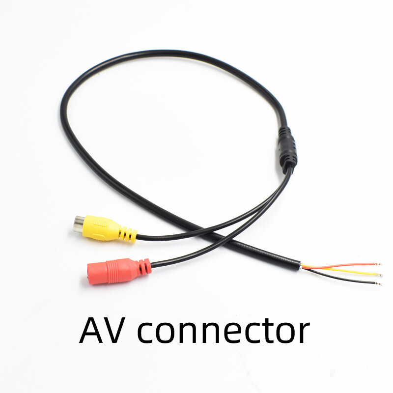 2Pcs/Lot AV 4Pin Car Extension Cable Pigtail For Truck/Bus Rear View Camera 60cm 3 Cores