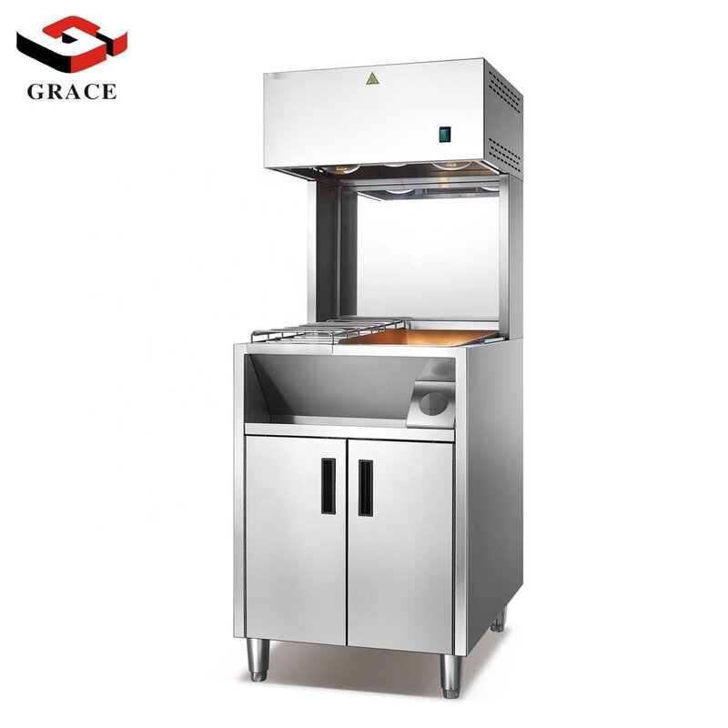 Peralatan dapur komersial bebas berdiri keping pemanas kabinet pajangan hangat stasiun pemanasan kentang goreng