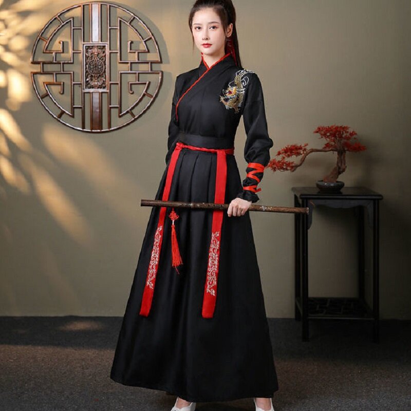 Традиционные костюмы ханьфу в стиле унисекс, костюмы династии Тан, одежда для косплея китайского старинного меча