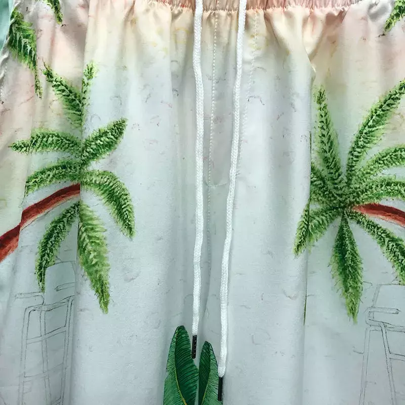 Conjunto de camisa casual com estampa floral masculina manga curta, terno de praia, hip hop, solto, verão, 2024