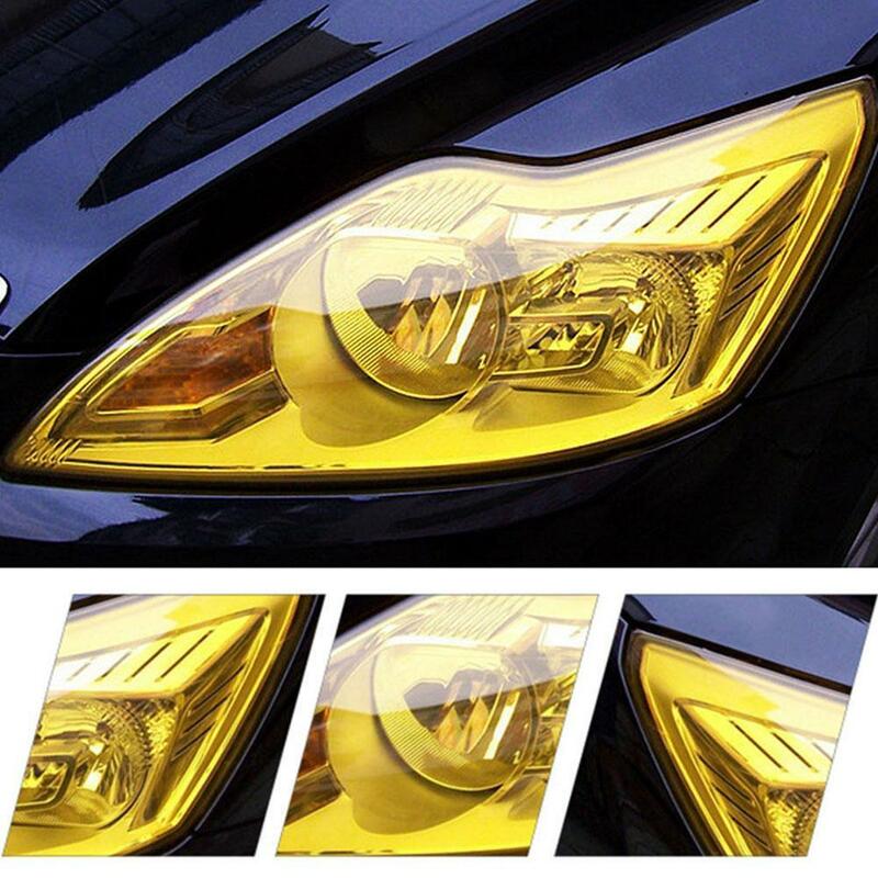 Giallo dorato PVC fari per Auto fanale posteriore pellicola oscurante nebbia estensibile Auto fanale posteriore tinta StickersCar Light Film Car Styling