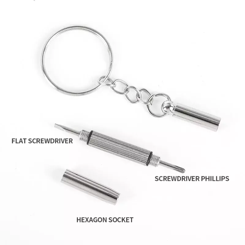 1/10pcs 3 In 1 Glasses Screwdriver Eyeglass Screwdriver Repair Kit Keychain Portable Hand Tools Precision Screwdriver Tools