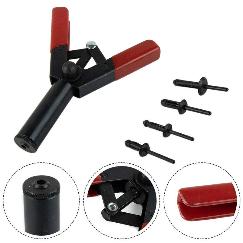 Plastic Rivet Gun Set Multifunctional Poly Rivet Gun Quick Set For Fastening Door Panels & Automotive Trim 40 Pieces POM Rivets