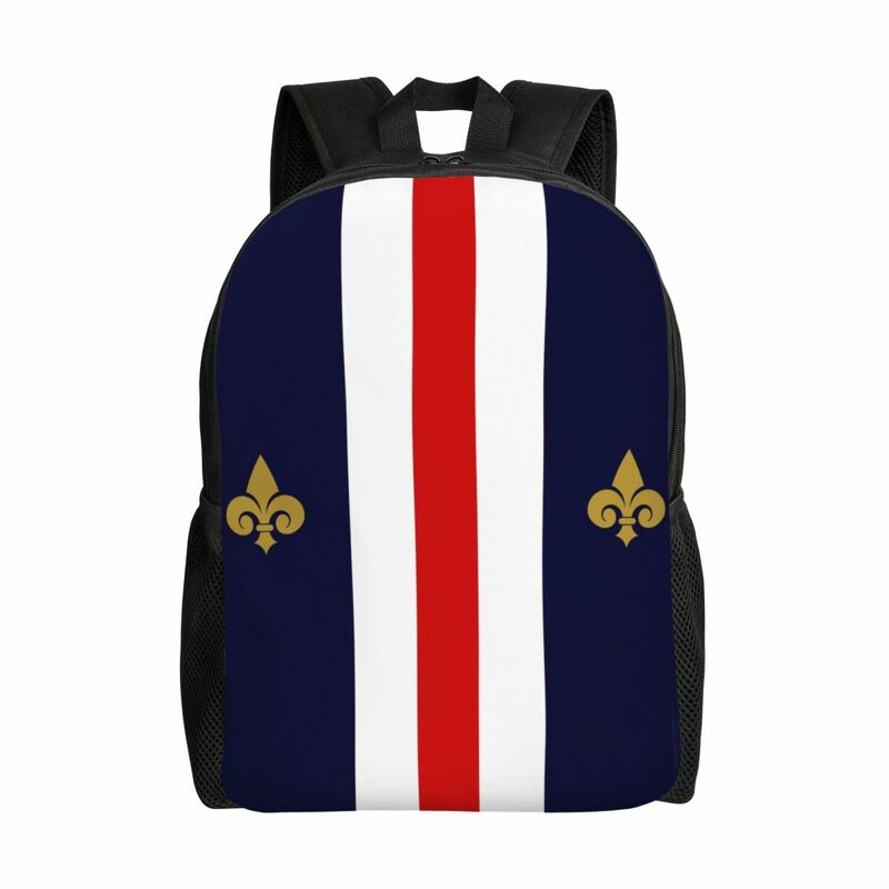 Beaytiful mochila con estampado de lirio de Francia y bandera francesa, bolsa de viaje para escuela, universidad, se adapta a portátil de 15 pulgadas para ir de compras