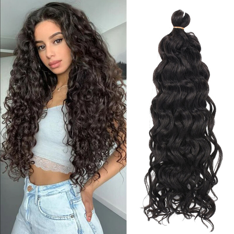 Hawaii Ocean Wave Braiding Hair Curly Crochet Hair Extension Goddess Locs Premium Synthetic Hair Boho Style Hairpiece For Women