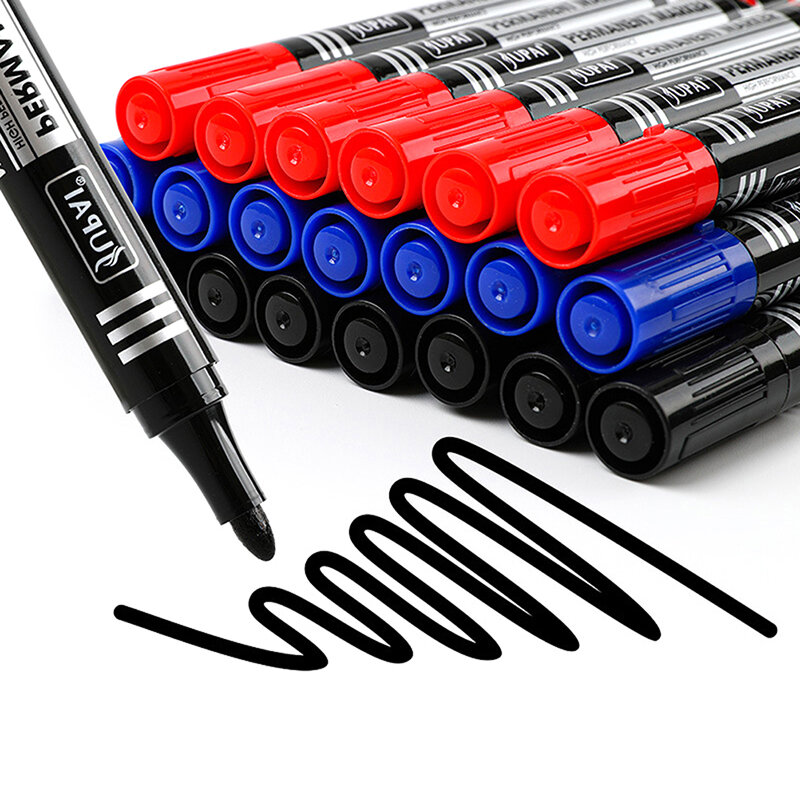 Caneta marcador à prova dwaterproof água óleo permanente ponta dupla 2.8mm nib preto azul vermelho arte marcador canetas papelaria escritório escola