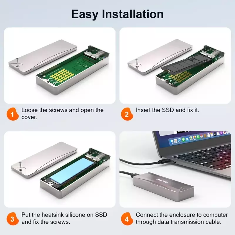 Obudowa MAIWO MacBook SSD usb3, 2 GEN2 do 12 + 16 PIN Apple Flash SSDs M.2 czytnik kompatybilny z MacBook Pro Mac Pro