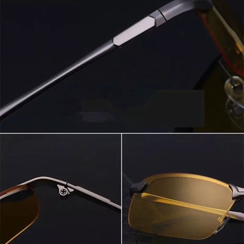 Żółty wysokiej klasy noktowizor okulary do jazdy spolaryzowane okulary UV PC Ultralight dla kierowcy lustrzane Outdoor gogle jazdy mężczyzn