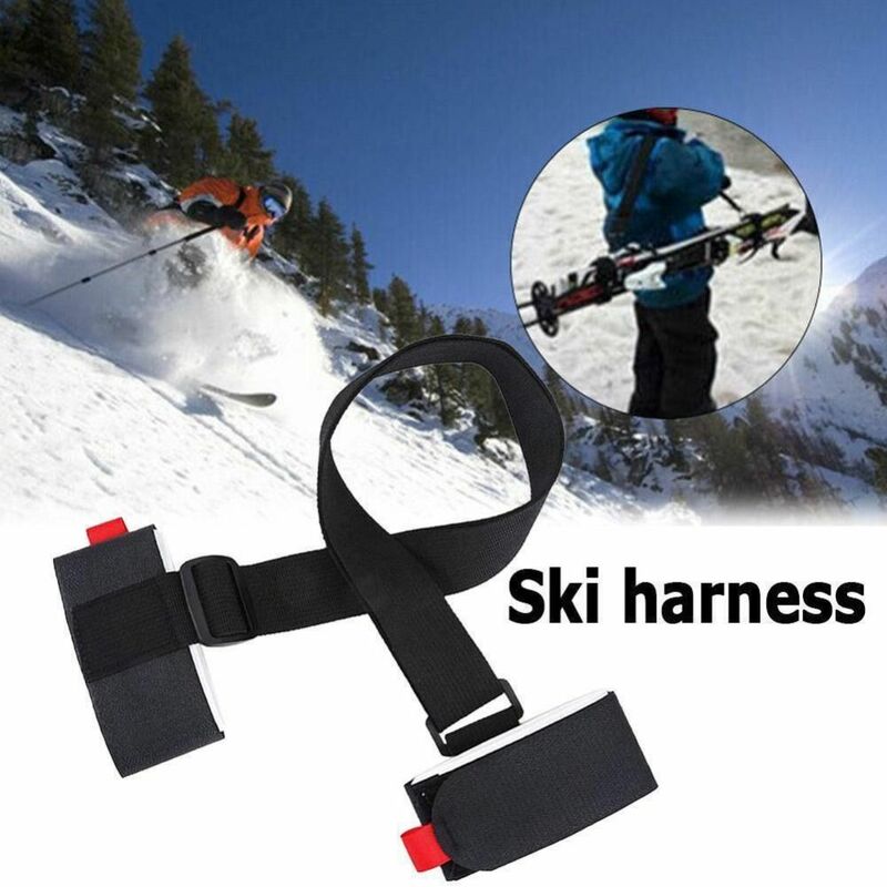 Verstellbarer Ski träger tragbare Nylon-Doppelbrett-Ski-Schulter gurte mit festem Ski gurt