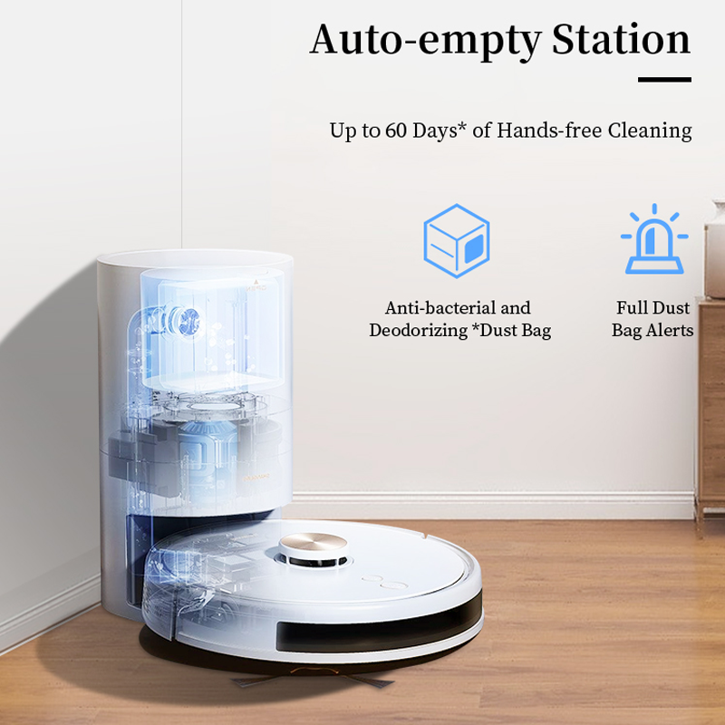 Aspirateur Robot Intelligent avec Application Wifi, Vadrouille, Aspiration Robot, Vidange existent, Appareils Ménagers, 3000Pa
