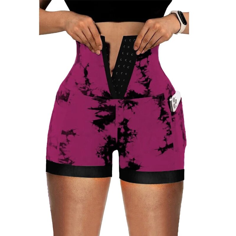 Shorts de Yoga Tummy Control para Mulheres, Cintura Alta, Butt Lift, Leggings Push Up, Vestuário Esportivo de Ginástica, Preto, Safira, Vermelho