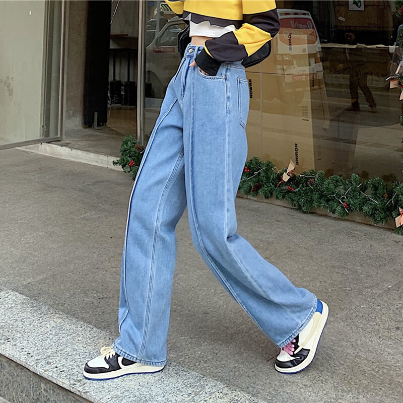 Solto jean baggy jeans azul coreano moda senhoras roupas chique e elegante mulher calças femininas roupas de luxo roupas femininas rua wear