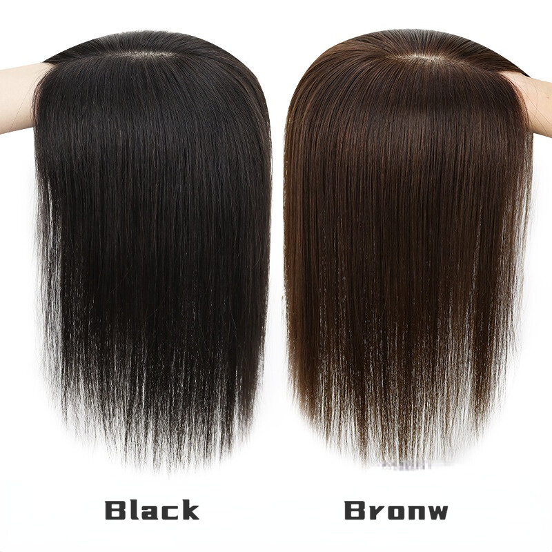 Kuin шелковая основа, искусственные дышащие женские волосы ручной работы с зажимом, настоящие человеческие волосы, женские волосы, парик для наращивания волос
