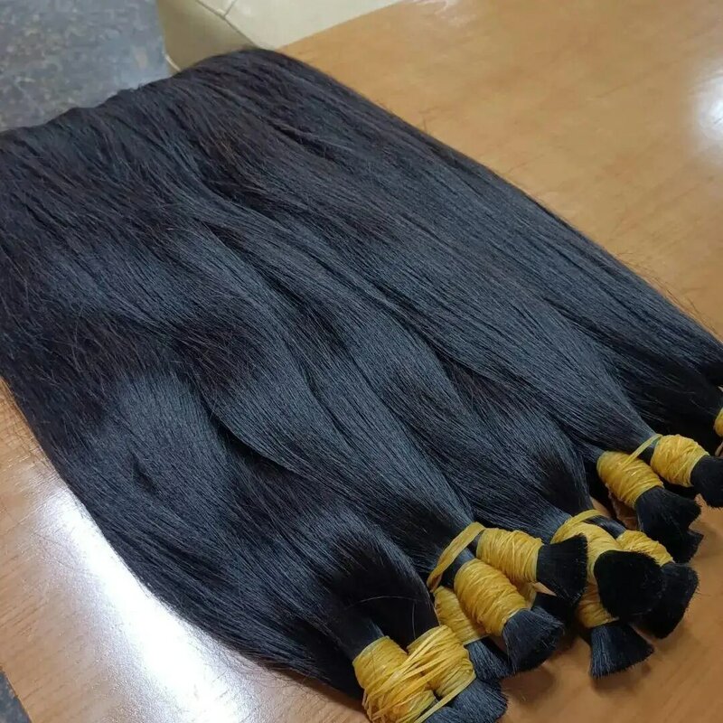 Rambut manusia jumlah besar lurus untuk persediaan Salon Brasil 100g Per Pak ekstensi tanpa kain 100% rambut manusia asli Remy rambut besar tanpa sambungan