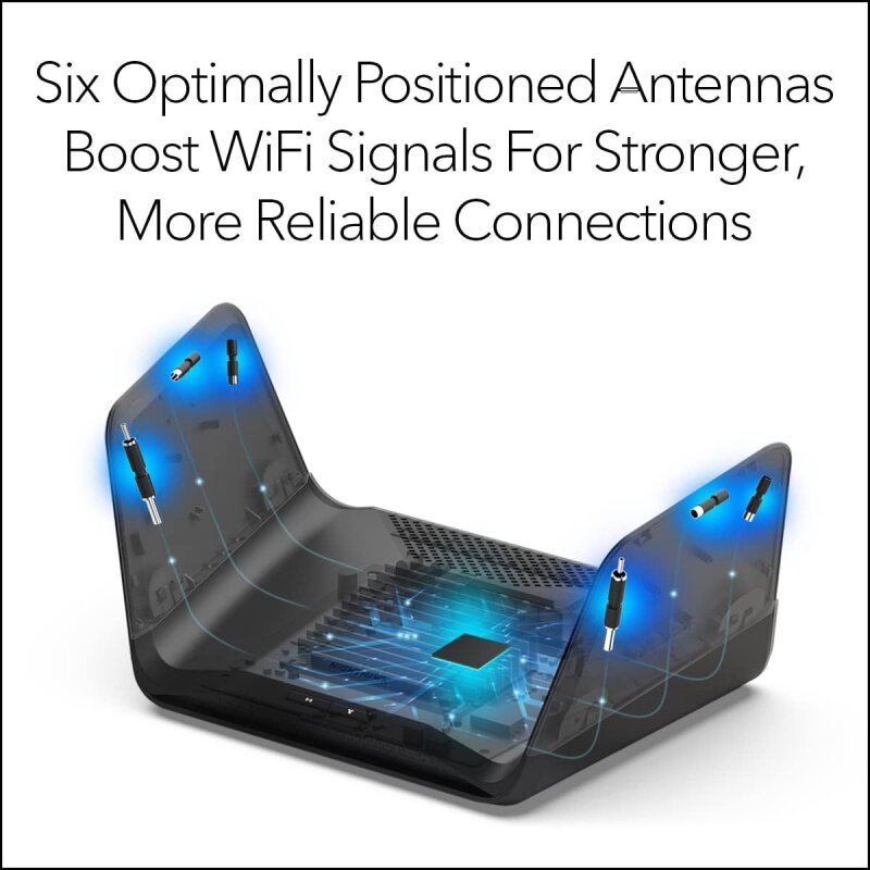 Wi-Fi-роутер NETGEAR Nighthawk 6E (RAXE300) | Трехдиапазонная Беспроводная гигабитная скорость AXE7800 (до 7,8 Гбит/с) | Новый диапазон 6 ГГц | 8 потоков