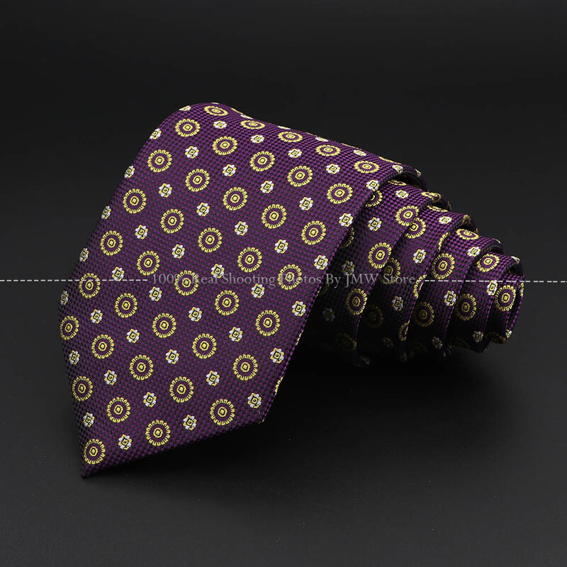 Новый дизайн, Свадебный Мужской галстук, фиолетовый, однотонный, в полоску, цветочный узор, галстуки для мужчин, бизнес, Прямая поставка, воротник жениха, аксессуары, подарок