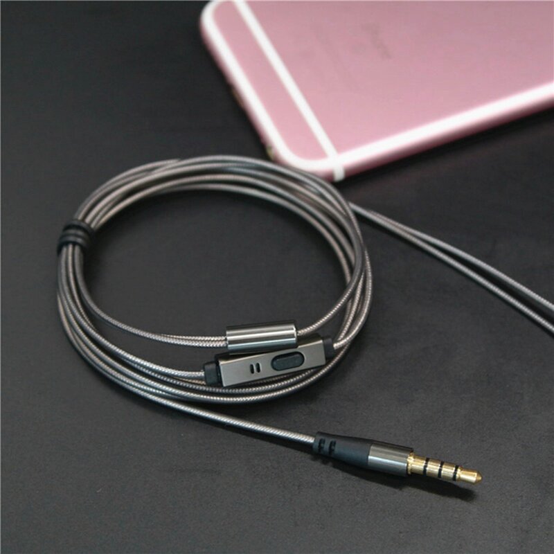 Cable de auriculares DIY con controlador de micrófono, reemplazo de reparación para auriculares
