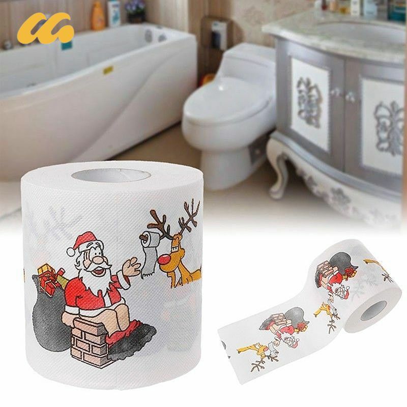 Rollo de papel higiénico de Papá Noel para el baño, decoración navideña para el hogar, regalo de año nuevo para el hogar