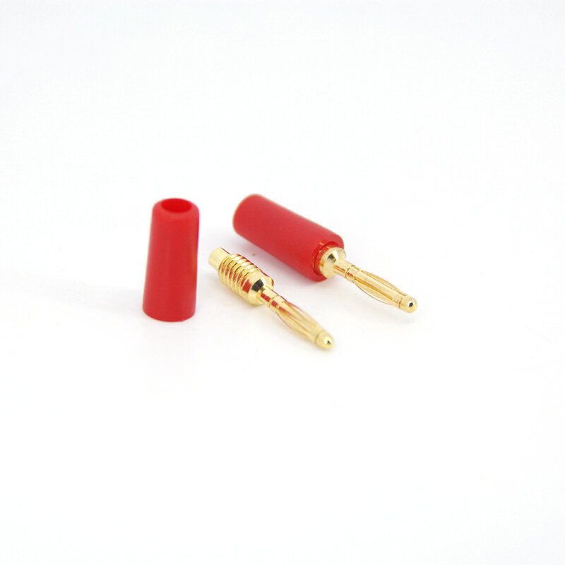 2mm vergoldete Bananen stecker buchse elektrischer Stecker adapter schwarz/rot für Tests onden Instrumenten messer CCTV-Kabelst ecker