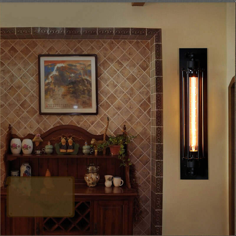 Винтажная черная настенная лампа в стиле лофт в стиле ретро
