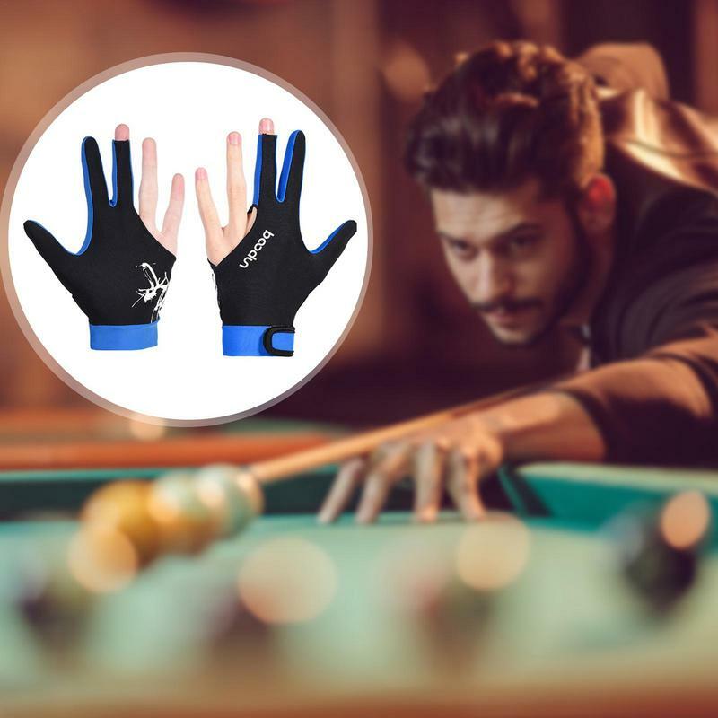Ультрашелковые дышащие Нескользящие эластичные двухслойные перчатки для бильярда с тремя пальцами