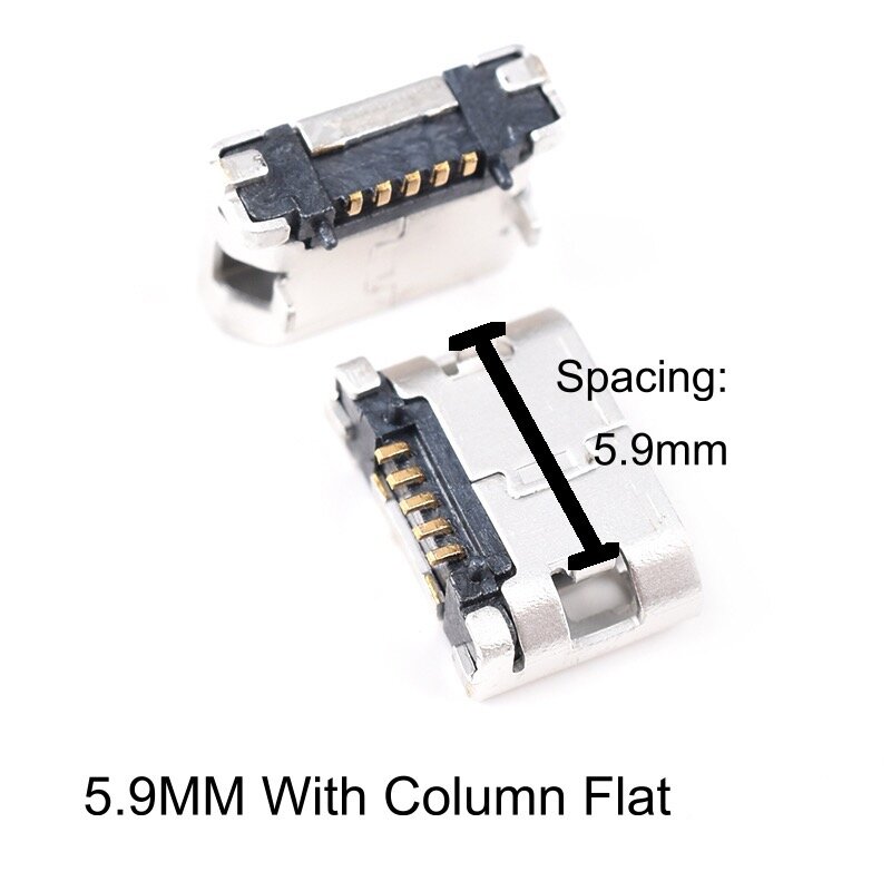 8PCS-Micro 5pin gniazdo złącza Micor Usb płaskie żeńskie pełne SMT Mini złącze Micro USB gniazdo ładowania Jack transmisji danych