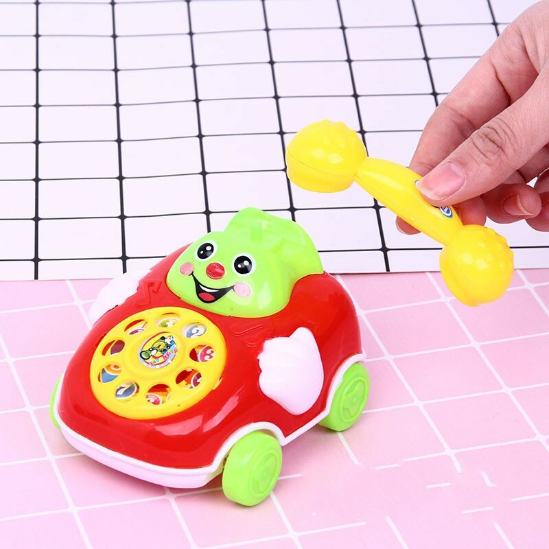 Giocattoli a orologeria giocattoli per telefoni di simulazione per bambini cartone animato Pull Line regalo per telefono sviluppa l'intelligenza educazione giocattoli a carica per bambini