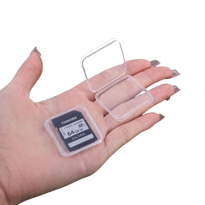Casing pemegang kartu memori TF/SD transparan, 20/10/5/1 buah kotak penyimpanan tempat pelindung kartu SIM bening Mini portabel tahan debu