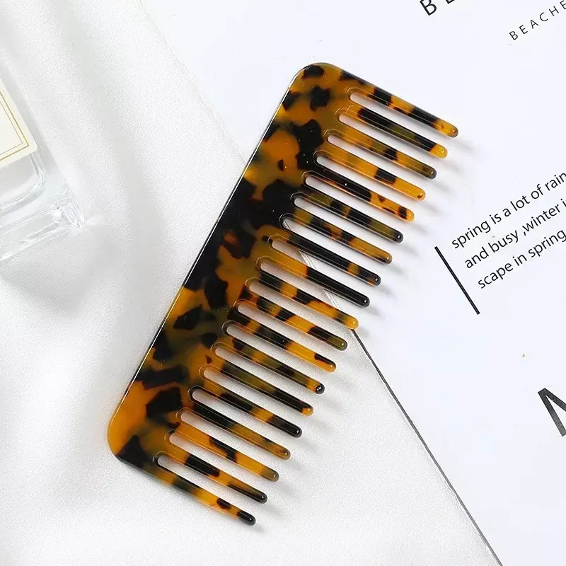 Wide Teeth Acetate Hair Combs Anti-static Massage Hair Brush Hairdressing Colorful Hairdress Salon Styling Traveling Accessories
