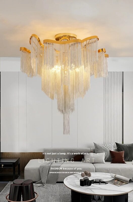이탈리아 디자이너 럭셔리 태슬 모던 천장 램프, 거실 레스토랑 침실 주방 빌라 홈 장식 광택 조명 기구