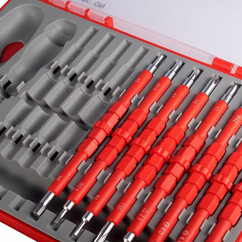 WEELEE Insulated Screwdriver Set Screw Driver Bit Insulated Electric Hand Repair Tool Magnetic Insulation Removable Screwdriver