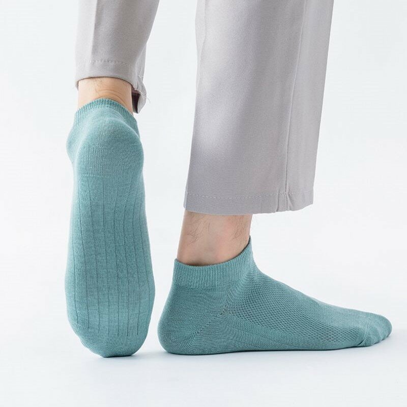 Meias Regular estilo curto tubo tornozelo envoltório malha meias dos homens verão cor sólida clássico Negócios Movimento Respire livremente