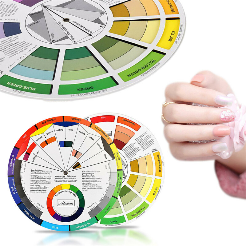 Fournitures de cartes de papier de pigment de roue de couleurs de tatouage, guide de mélange à trois niveaux, rotation de cercle central, accessoires de tatouage, 12/18 couleurs