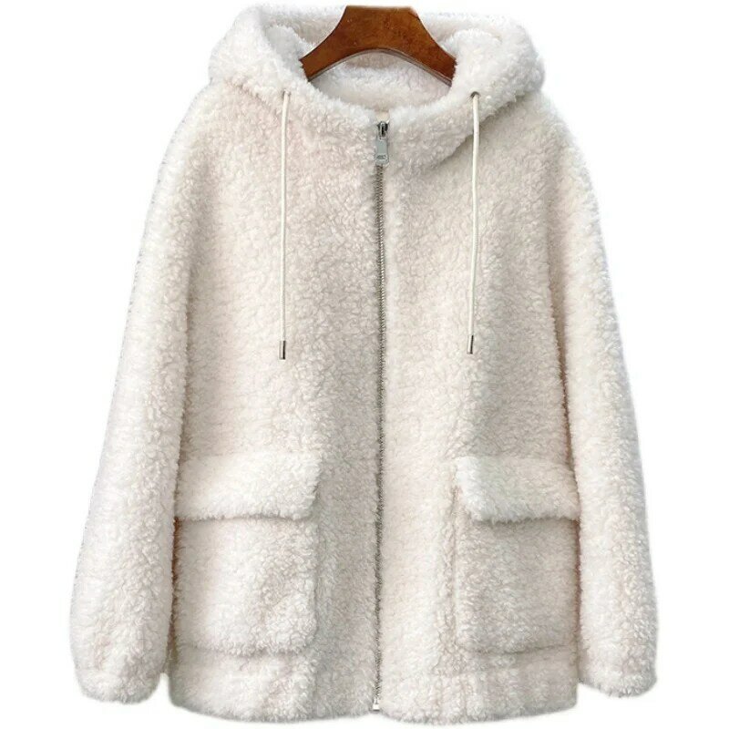 PUDI 여성 모직 모피 코트 자켓 겨울 여성 소녀 진짜 양털 깎기 파카 외투 CT1111
