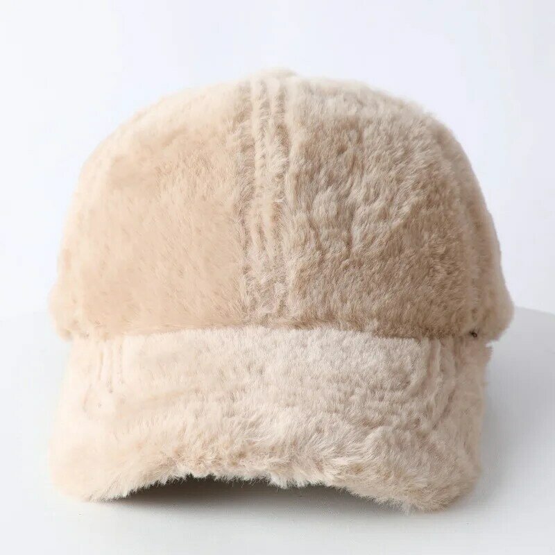 Topi bisbol Korea untuk wanita, topi bisbol tebal hangat Hipster jalanan musim gugur dan musim dingin dengan tebal