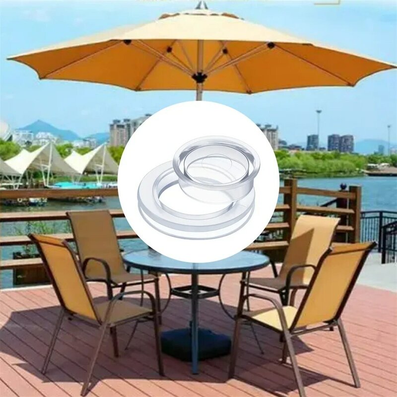 Anillo de orificio para sombrilla de mesa de Patio, tapón transparente de silicona, antiarañazos, para playa y jardín, para exteriores