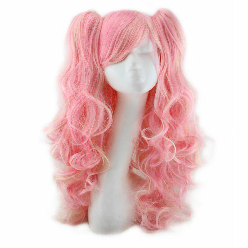 Fashion Lolita Full Curly Wig Pigtails Wavy Hair Cosplay Costume Halloween Party