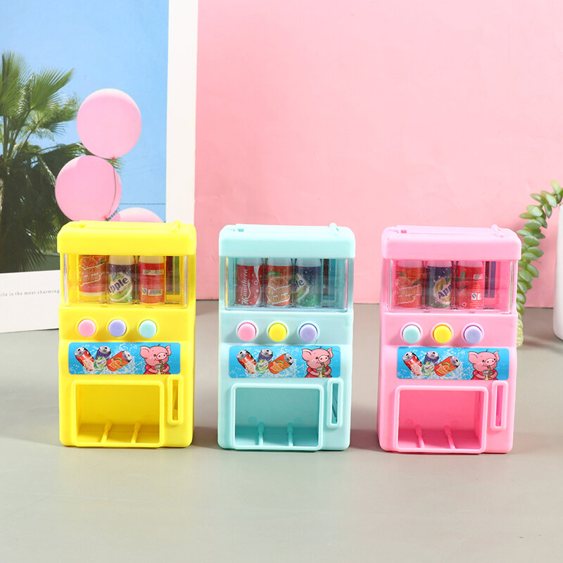 Mesin Penjual Otomatis Layanan Mandiri Simulasi Anak-anak Warna Acak dengan Mainan Bermain Minuman Koin Mini