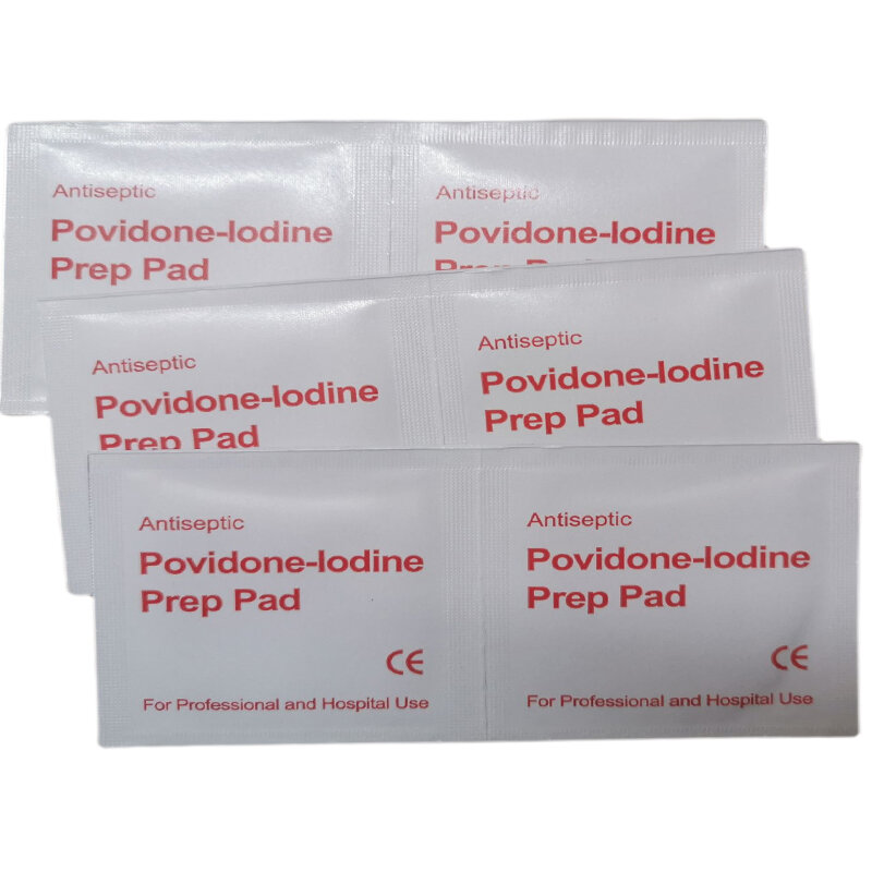 ทิ้งแบบพกพา Povidone-Iodine Prep Swap Pad แผลฆ่าเชื้อเปียกผ้าฝ้าย Pad สำหรับ Survival First Aid ท่องเที่ยวกลางแจ้ง10pcs