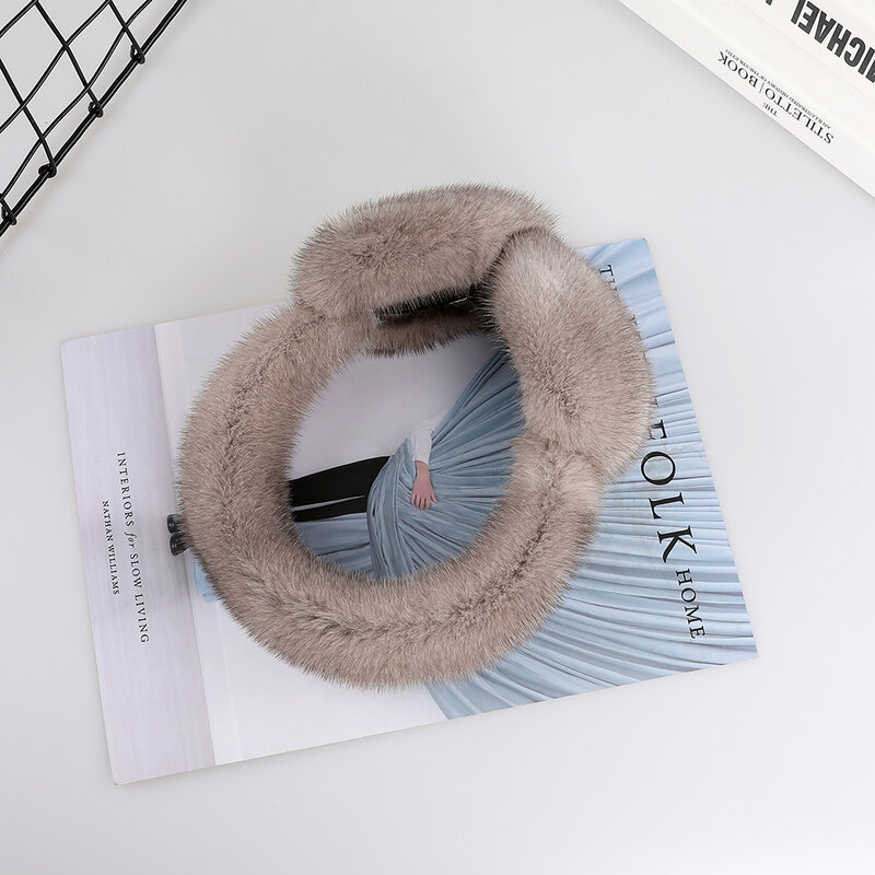Luxury Women's Winter Warm Real Mink Fur Earmuffs Girls Ear-Muffs Muffle Earflap Ear Cover Outdoor Cold Protection